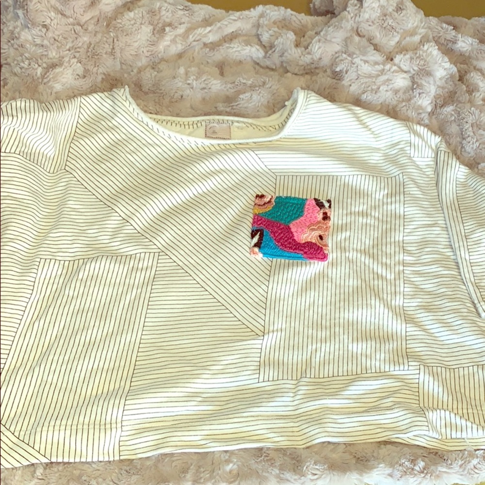 Anthropologie statement sweatshirt top